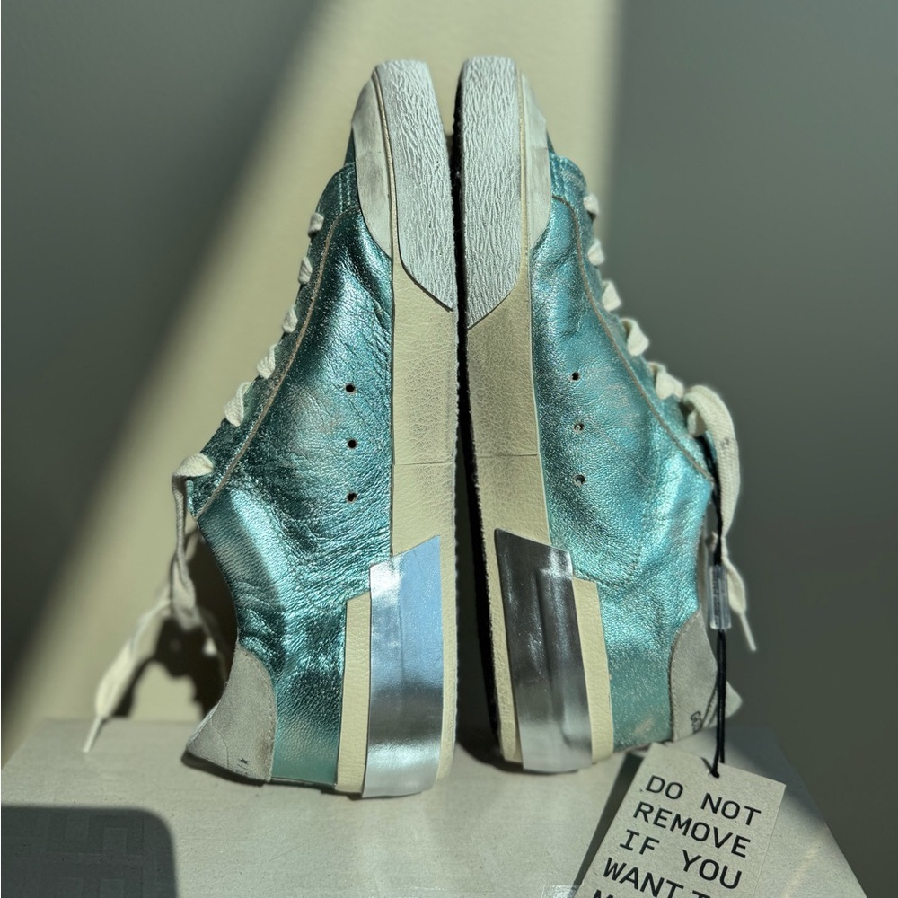 NWT Golden Goose Superstar Vintage Laminated Sneaker, Mint/teal, Size 39 (US 9) - Picture 6 of 17